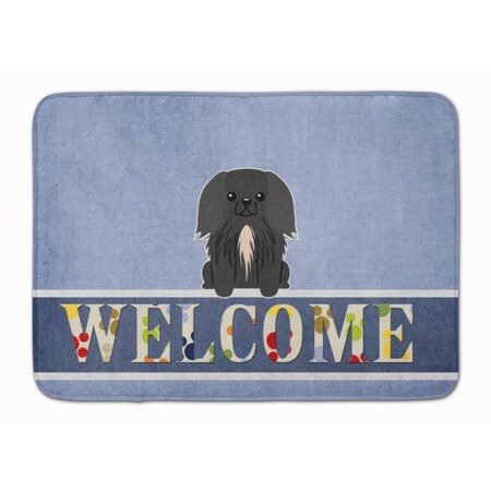 Carolines Treasures Pekingnese Black Welcome Machine Washable Memory Foam Mat BB5688RUG